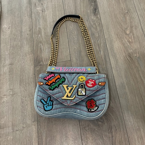 LOUIS VUITTON DENIM CHAIN BAG - Picture 1 of 8